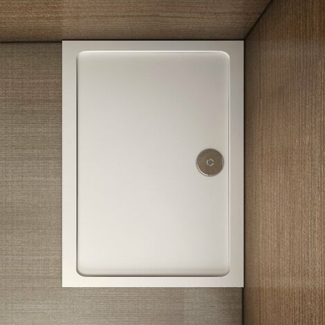 Plato de Ducha Rectangular y Cuadrado para Mamparas 90x80cm + Accesorios de desagüe