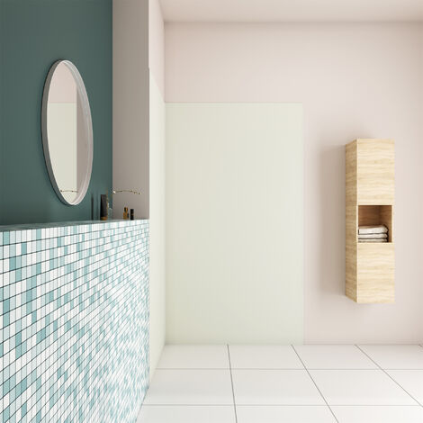 AICA Panel angular de pared para ducha en Aluminio, Marfil, 100x100x210cm, Revestimiento de paredes (1/5)