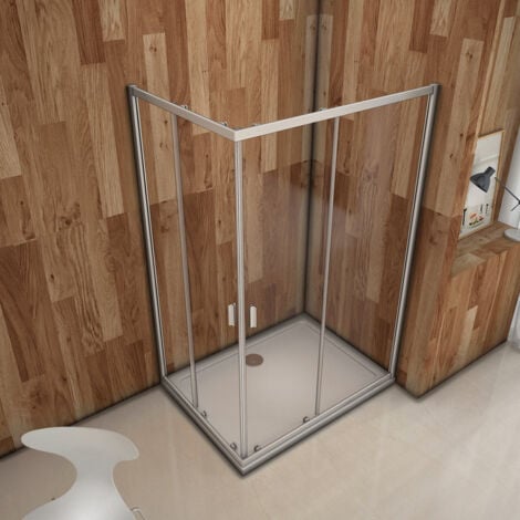 Mampara de ducha, Apertura Central, Puertas Correderas 100x80x185cm