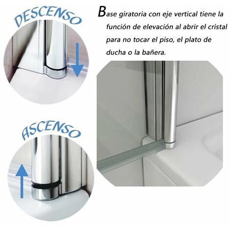 Mamparas Ducha Doble Puerta Abatible Cristal Mate 6mm Antical 80x185cm