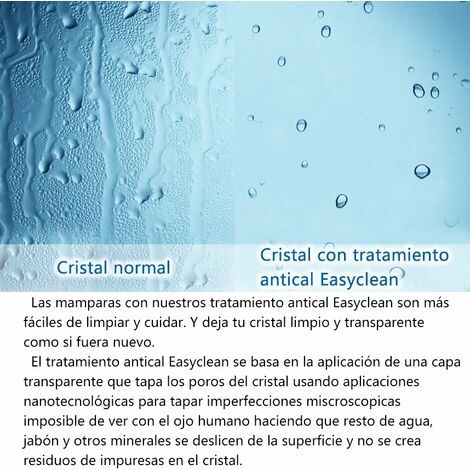 Mamparas de ducha Frontales Puerta fijo Cristal 6mm Antical Barra 70-120cm 65x185cm