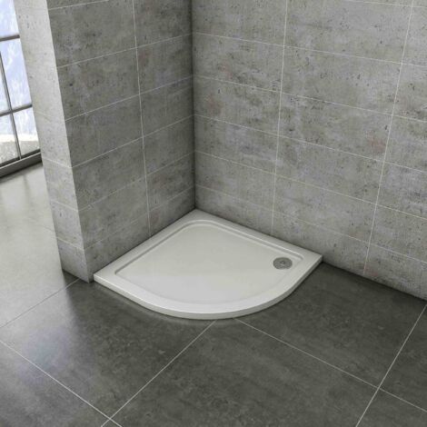 AICA Plato de Ducha Curvo Semicircular 100x100x3cm Extraplano Antideslizante Capa Gelcoat Blanco