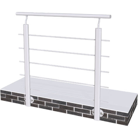 AICA Barandillas de aluminio plateado mate - interior y exterior - fijaciones lateral 150x100cm
