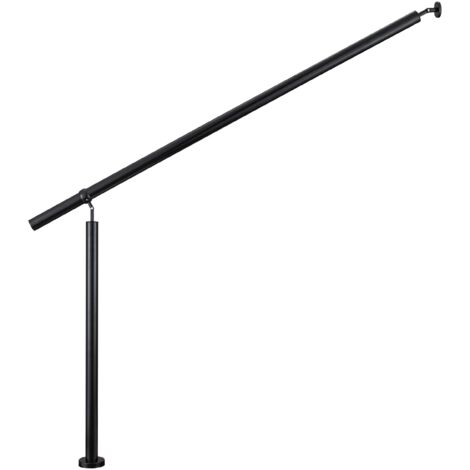 AICA Barandillas de acero inoxidable para escaleras, entrada, Ángulo de montaje ajustable, uso interior y exterior, Negro, 150x95 cm