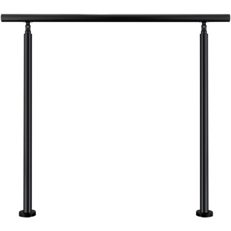 AICA Pasamanos para escaleras de 120x106 cm, barandilla de acero inoxidable, Negro, para interior y exterior escaleras, entradas, jardines (1/5)