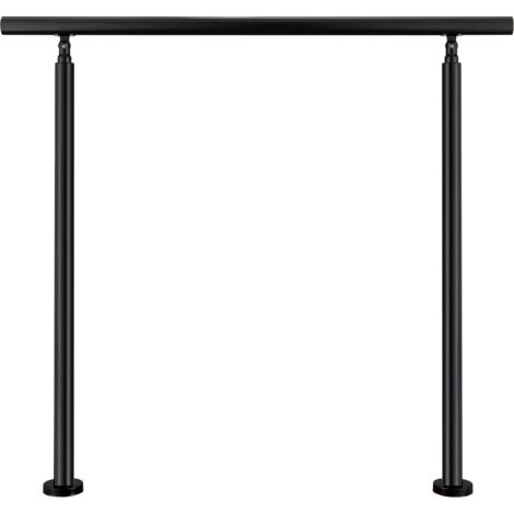 AICA Pasamanos para escaleras de 100x106 cm, barandilla de acero inoxidable, Negro, para interior y exterior escaleras, entradas, jardines