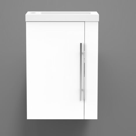 AICA Mueble de baño con lavado , dos colores, dos cajones, blanco, 44x23x60cm