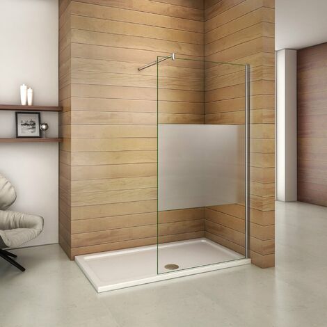 Mamparas de Ducha Pantalla Panel Fijo Mate Parcial 8mm Antical - Barra 70-120cm - 100x200cm