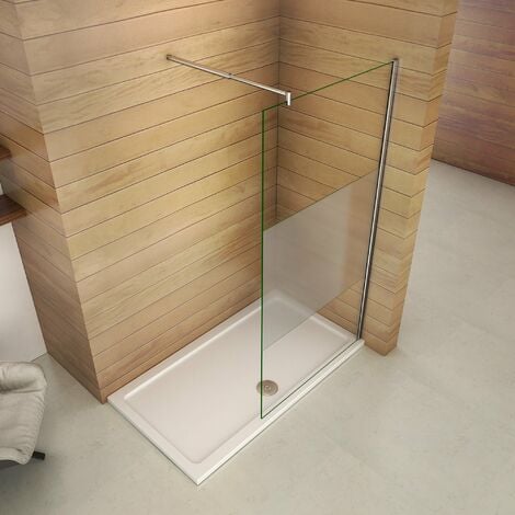 Mamparas de Ducha Pantalla Panel Fijo Mate Parcial 8mm Antical - Barra 70-120cm - 100x200cm