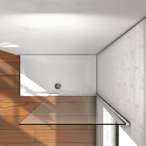 Mampara walk-in, Mampara de ducha fija de 70x200cm,Vidrio templado de 8mm tratamiento antical/Easyclean