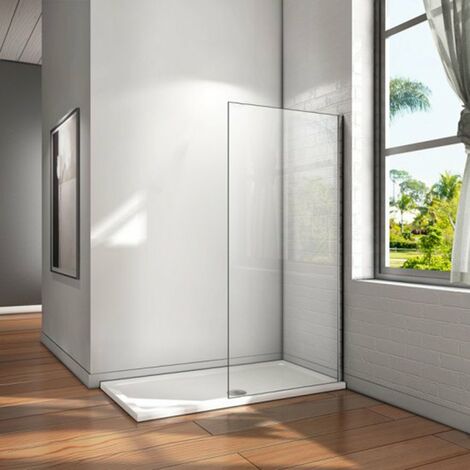 Mampara walk-in, Mampara de ducha fija de 130x200cm,Vidrio templado de 8mm tratamiento antical/Easyclean
