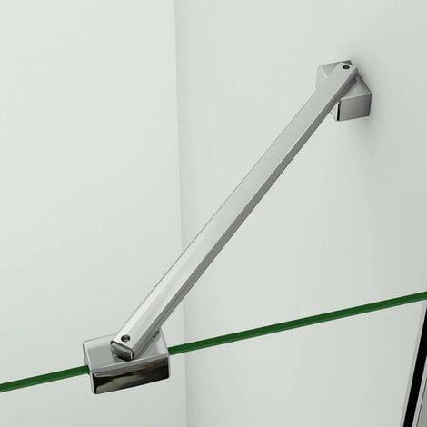 Mamparas de ducha Frontales Puerta fijo Cristal 6mm Antical Barra 50cm 75x195cm