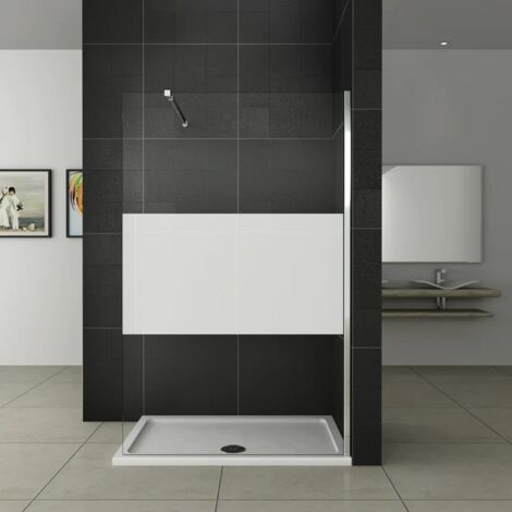 Mamparas ducha Panel Pantalla Fija Vidrio laminado de film seguirdad a pureba de explosiciones 8mm - Barra 73-120cm - 90x200cm (1/5)