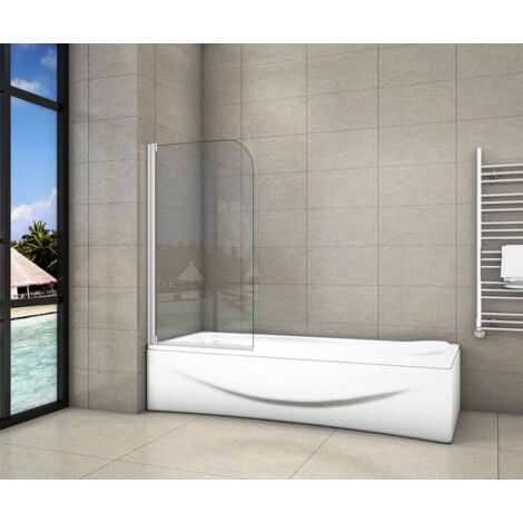 Mampara de Bañera Abatible Giratorio 4mm Perfil Gris Mate 75x140cm - 1 Hoja Abatible