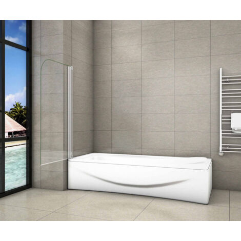Mampara de Bañera Abatible Giratorio 4mm Perfil Gris Mate 75x140cm - 1 Hoja Abatible