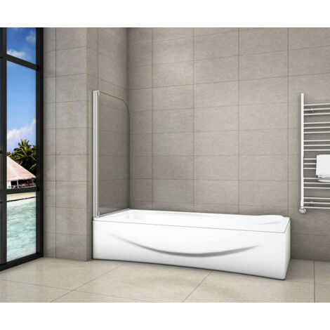 Mampara de Bañera Abatible Giratorio 4mm Perfil Gris Mate 75x140cm - 1 Hoja Abatible