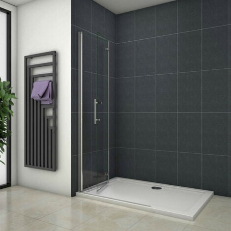 185cm Walk in 2 hojas plegables vidrio templado con tratamiento antical,Ancho 96cm es ajustable entre 945mm - 965mm