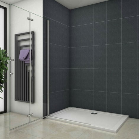 185cm Walk in 2 hojas plegables vidrio templado con tratamiento antical,Ancho 96cm es ajustable entre 945mm - 965mm