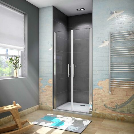 Mamparas de Ducha Puerta Abatible Doble 6mm Antical 120x195cm