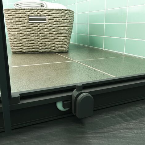 Mampara de Ducha Corredera Frontal Cristal Templado 5 MM Perfil Negro Mate Altura 120x185CM