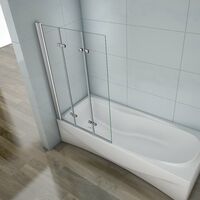 Mampara de ducha con 3 paneles plegables 130x140cm