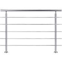 Aica Pasamanos para Escaleras de Acero Inoxidable Barandilla Interior Exterior Baranda ( 150 cm , 5 Travesaños )