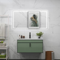Aica Sanitarios Espejo de baño con luz LED,espejo rectangular,140 x 80 cm, luz blanca+ brillo ajustable+ antivaho+ funciñon de memeoria agapada