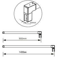Mamparas de Ducha Pantalla Panel Fijo 8mm Antical - Barra 90cm - 50x200cm
