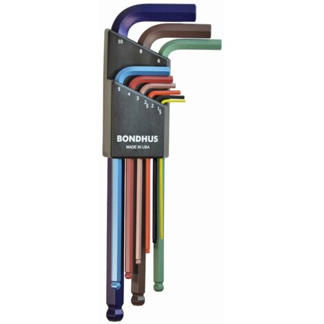 Set mit 9 ColorGuard Winkelschraubern mit Kugelspitze™ in 1,5-10 mm metrisch  Bondhus 69499 (1/2)