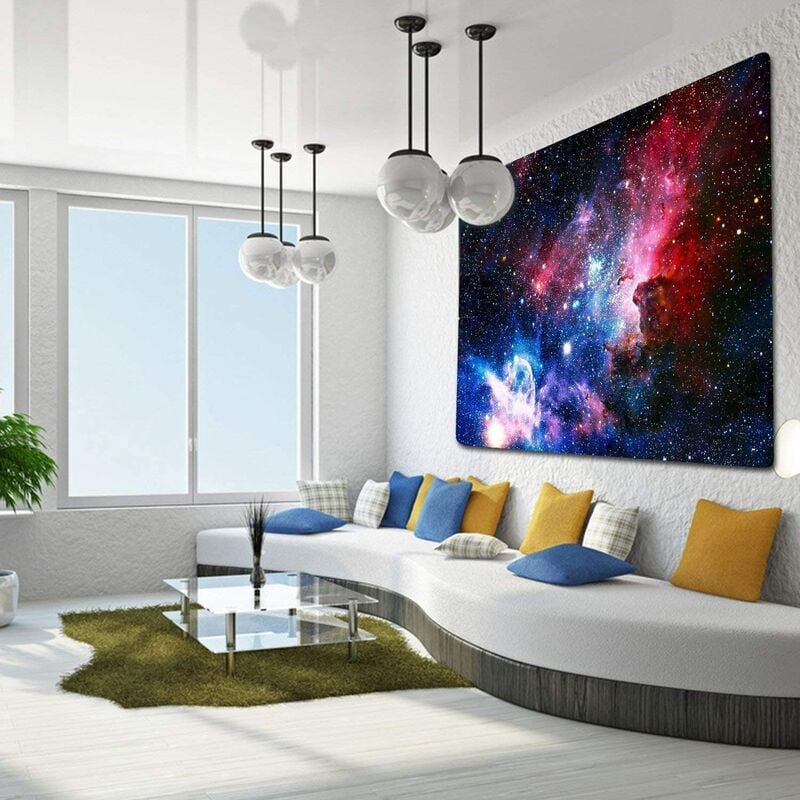 Tapiz de pared con mandala de cielo estrellado, tapiz para colgar en la pared, tapices psicodélicos, toalla de playa, alfombra de pared, decoración de tapicería (XL（95"*73")