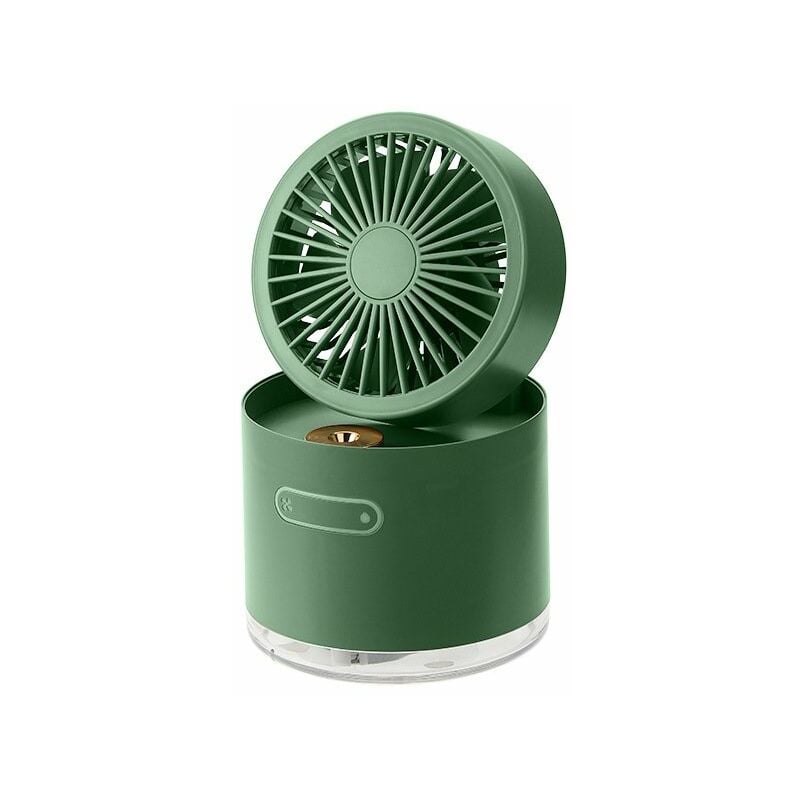 Pulverizador pequeño ventilador Mini portátil silencioso oficina escritorio refrigeración agua niebla humidificador pequeño viento fuerte recargable (verde)