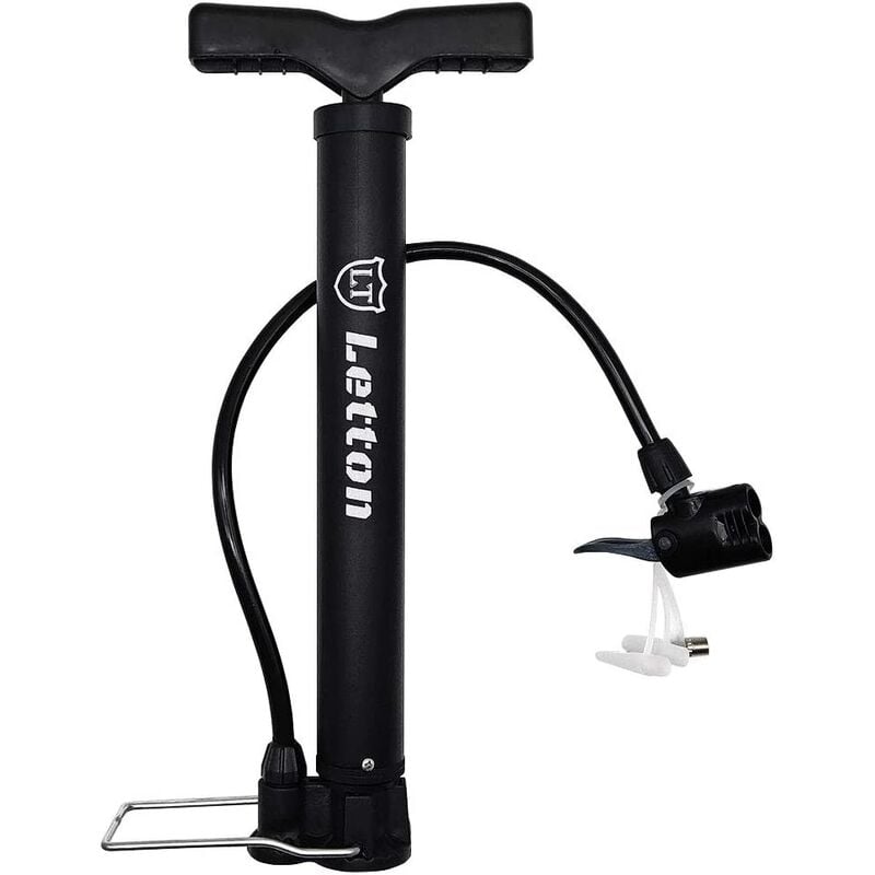 Bomba de aire portátil para bicicleta, bomba de aire para neumático de bicicleta, minibomba de pie, válvulas Presta y Schrader, automáticamente reversible, 120 PSI, con aguja de bola multifunción