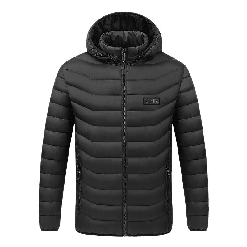 Chaqueta con calefacción para hombres y mujeres, chaqueta con calefacción eléctrica Chaqueta con calefacción por USB Ropa con calefacción eléctrica Abrigo ligero de invierno Chaqueta con capucha Chaqueta con capucha (batería)