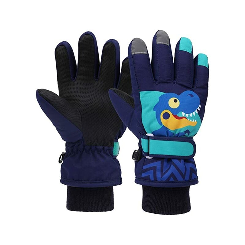 Guantes de esquí para niños, guantes de esquí para niños y niñas, cálidos guantes de invierno, resistentes al viento, transpirables, para snowboard, ciclismo, equitación, patinaje, niños, niñas de 4 a 6 años