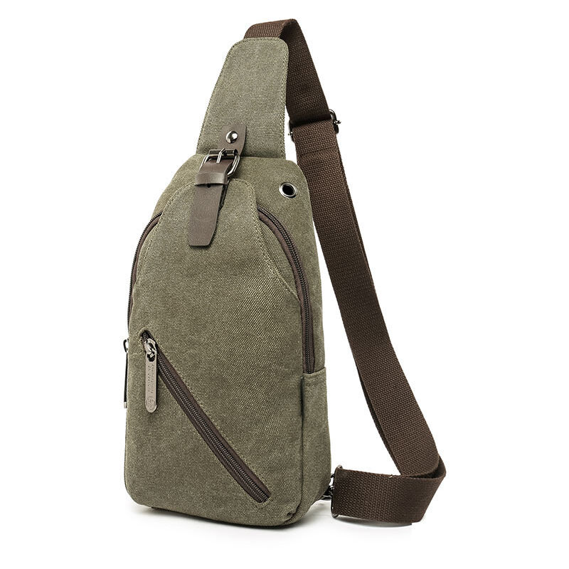 Bolso de pecho Bolso de hombro de lona Bolso de mensajero unisex Hombres Mujeres Bolso bandolera Bolso bandolera grande Bolso deportivo Ciclismo Camping Montar Viajes(verde）