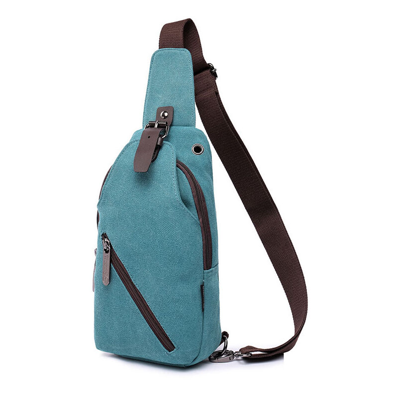 Bolso de pecho Bolso de hombro de lona Bolso de mensajero unisex Hombres Mujeres Bolso bandolera Bolso bandolera grande Bolso deportivo Ciclismo Camping Montar Viajes(azul）