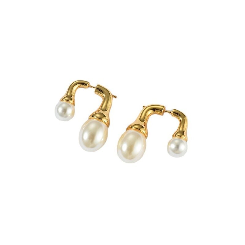 mujer de oro | Pendientes | Placa de oro de 18 quilates | Pendiente de perla para mujer | Pendientes Oro 18kt | Pendientes Aro Mujer Plata | Regalo Mujer