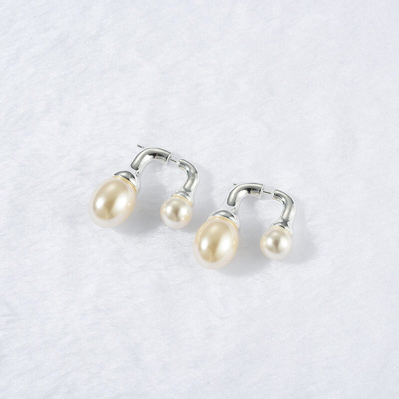 mujer de oro | Pendientes | Placa de oro de 18 quilates | Pendiente de perla para mujer | Pendientes Oro 18kt | Pendientes Aro Mujer Plata | Regalo Mujer