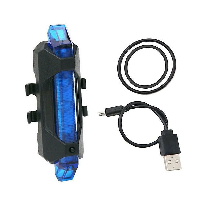 1 Uds. Luz trasera de bicicleta Led Usb recargable advertencia de seguridad de bicicleta de montaña luces intermitentes delanteras y traseras accesorios de conducción nocturna (918 # azul)