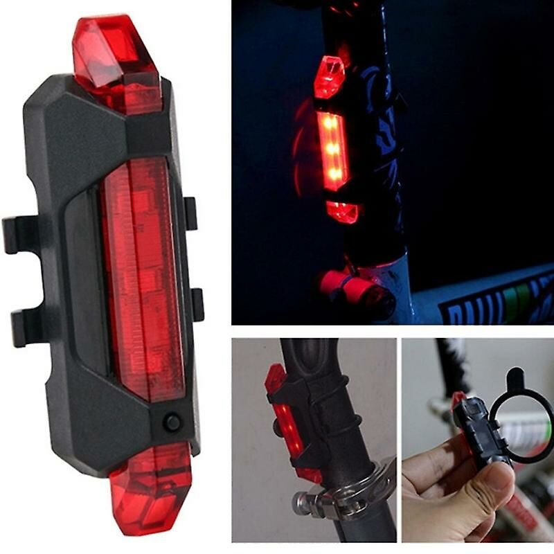 Uds. Luz trasera de bicicleta Led Usb recargable advertencia de seguridad de bicicleta de montaña luces intermitentes delanteras y traseras accesorios de conducción nocturna (918 # rojo)