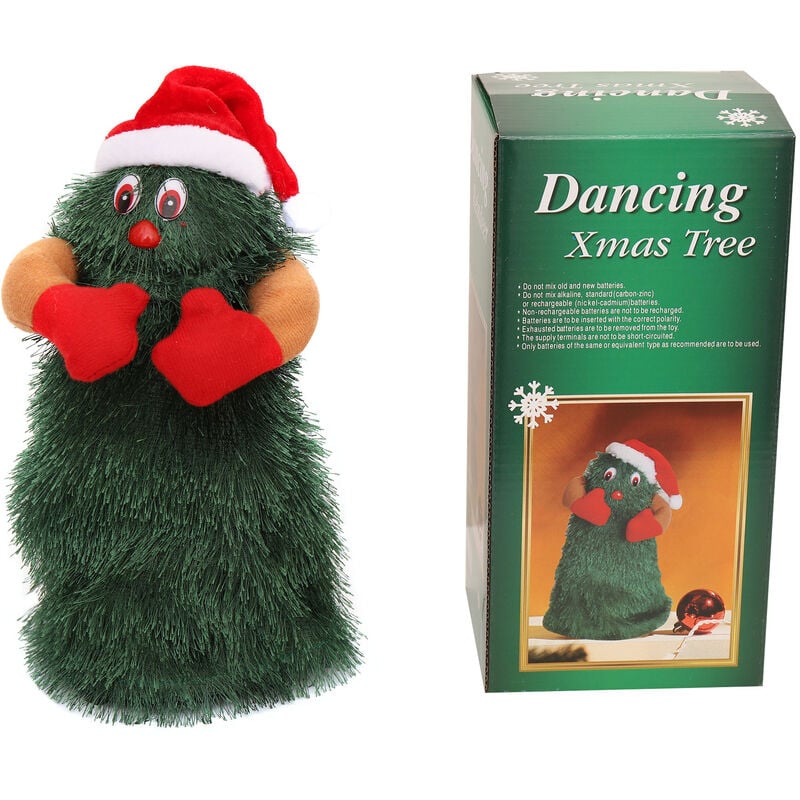 Divertido árbol de Navidad que baila, adornos navideños animados, juguete de peluche giratorio eléctrico para cantar y bailar