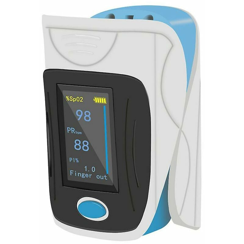 Oxímetro interfalángico Pulso Oxímetro Saturación de oxígeno Frecuencia cardíaca Monitor de oxígeno Azul Mejor