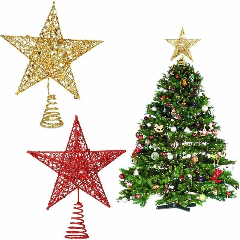 Estrellas para decorar el árbol de Navidad Estrella brillante Decoración para el árbol de Navidad Decoración para la copa del árbol Decoración para el árbol de Navidad Decoración para el árbol de Navi