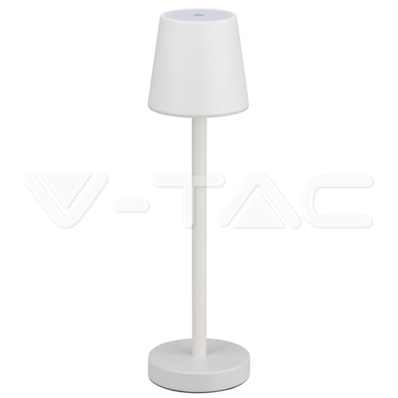 V-TAC LED-Tischlampe 3W Weiß Farbe Wiederaufladbar mit Micro-USB Touch  Dimmbar 3000K