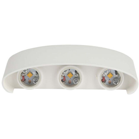 V-TAC 6W LED Wandleuchte Doppelstrahl Weiß Gehäuse Naturweiß IP65