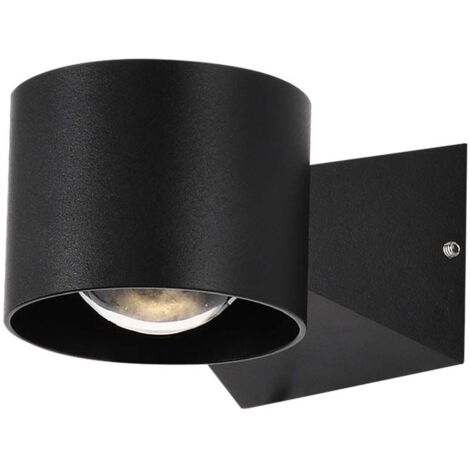 V-TAC 5W LED Wandleuchte Doppelstrahl Schwarz Gehäuse Warmweiß IP65