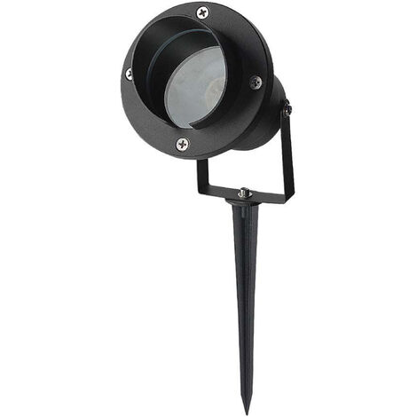 V-TAC Aluminium-Spike mit verstellbarer GU10-Lampenfassung, Farbe Schwarz, IP65