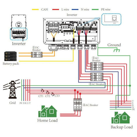 Netzgekoppelter/netzunabhängiger Hybrid-Wechselrichter 5KW einphasig 5  Jahre Garantie wifi data logger,V-TAC VT-6606103 11508