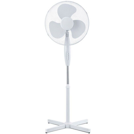 Standventilator Kühler Lüfter Wohnzimmer weiß Höhnverstellbar 3-Stufen, oszillierend, Metall, 3-Geschwindigkeitsstufen, H 120 cm