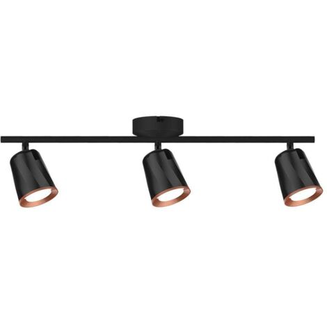 V-TAC 18W Dreifach-LED-Wandstrahler mit verstellbarem Kopf, Schwarz, Warmweiß, IP20